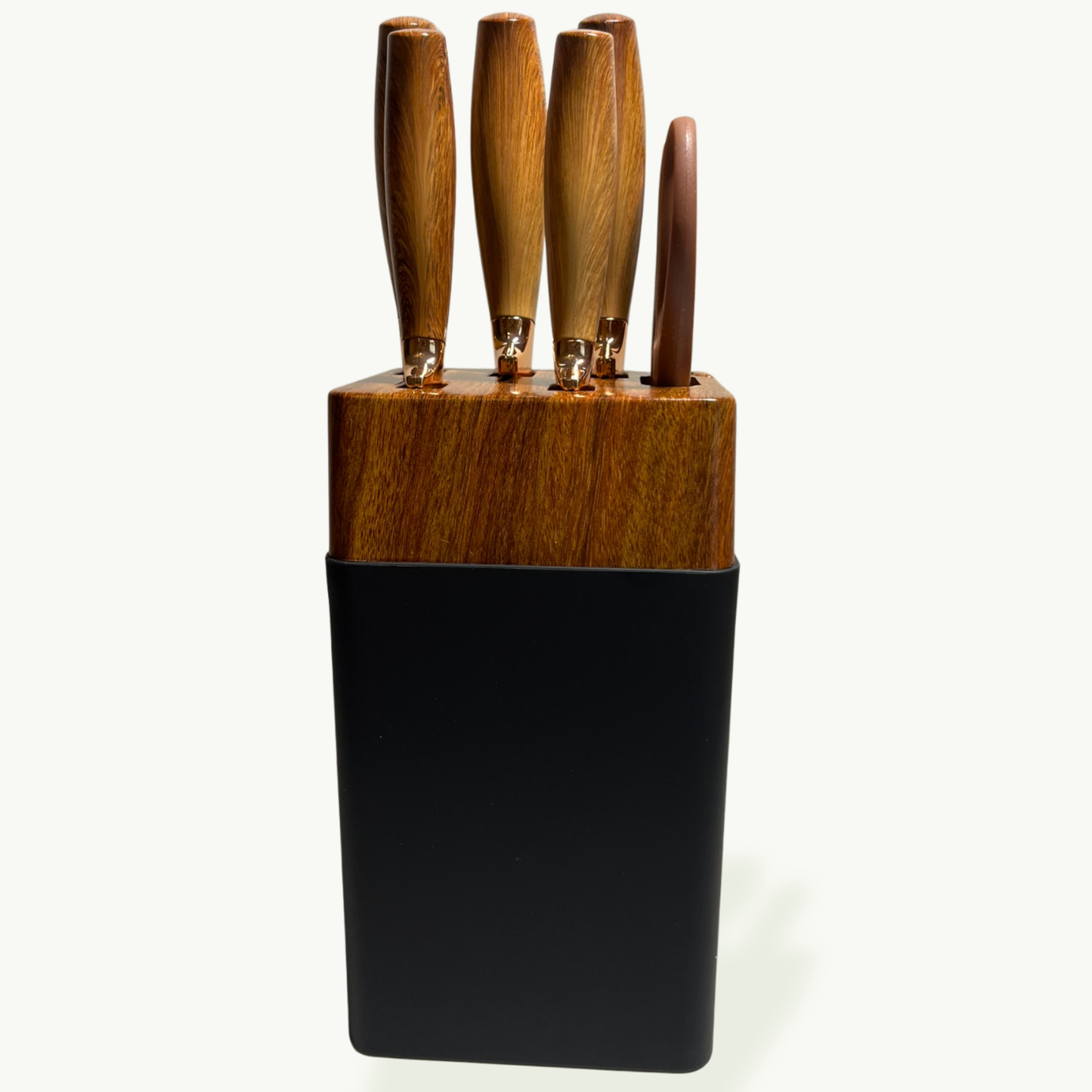 Kitchen Knife Set with Built-In Sharpener – 6 Pcs