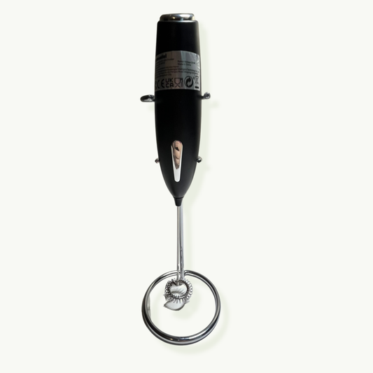 Handheld Milk Frother with Stand for Coffee, Lattes & Cappuccinos