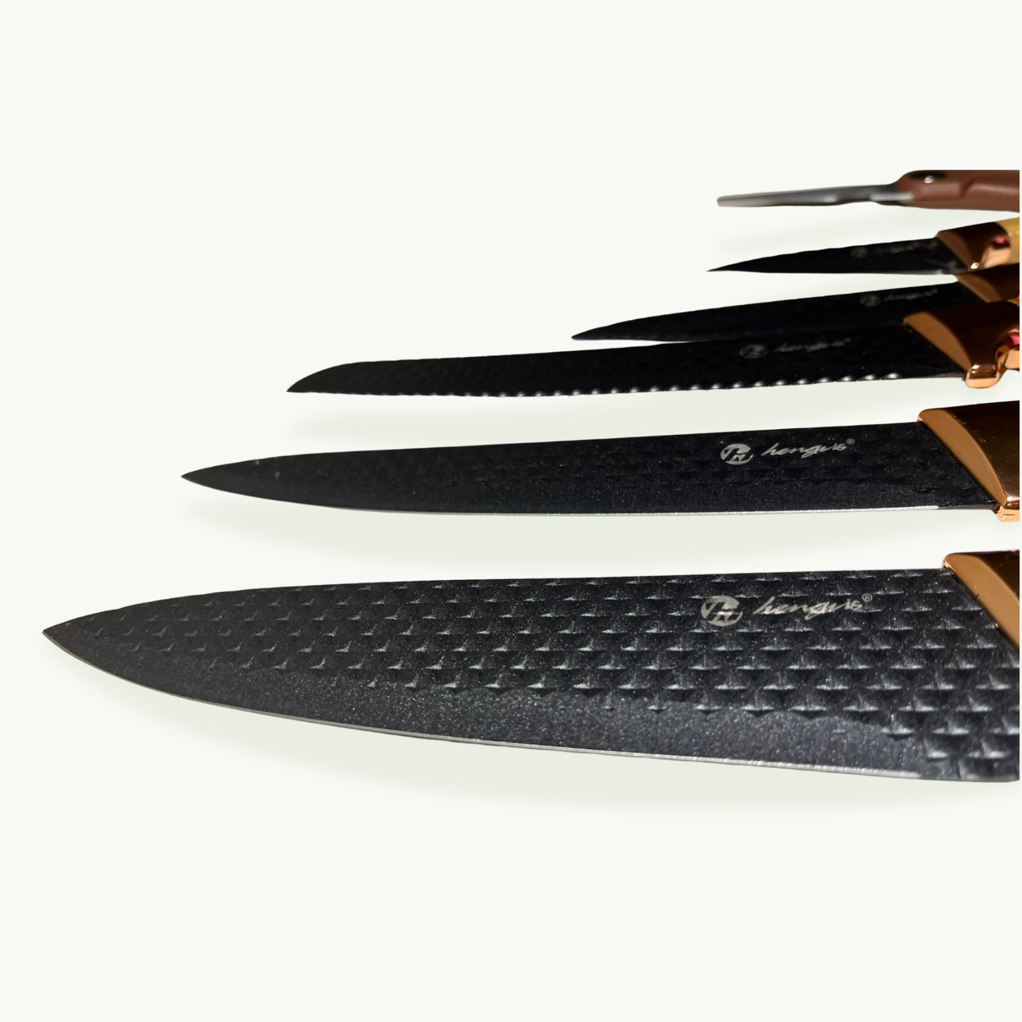 Kitchen Knife Set with Built-In Sharpener – 6 Pcs