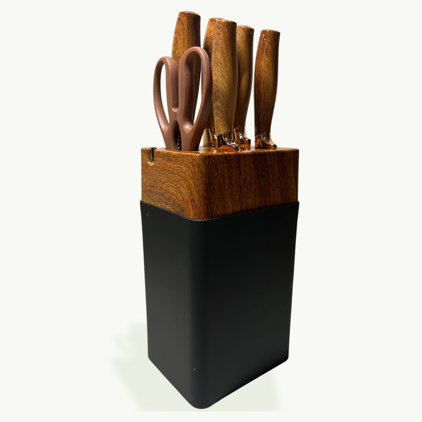 Kitchen Knife Set with Built-In Sharpener – 6 Pcs